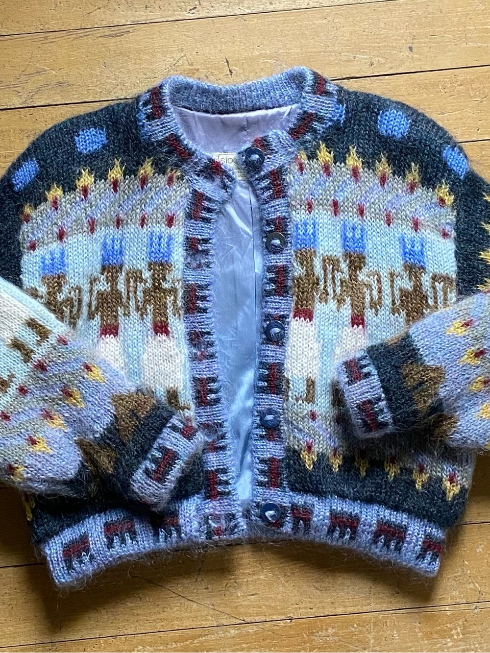 True vintage mohair sweater, satin-lined, woven in Ireland, never worn